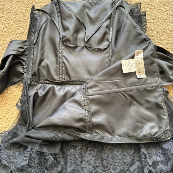 Masquerade Black Lace Strapless Gown - Picture 13 of 16